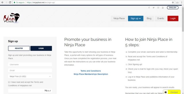 Ninja Place Registro
